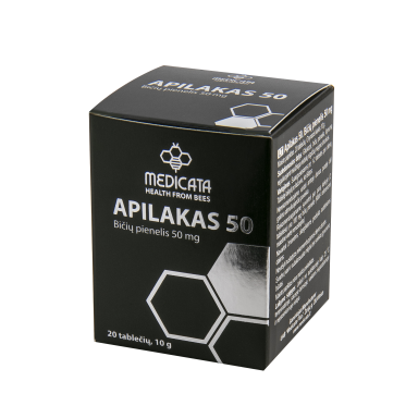 Bičių pienelis tabletėmis, 50 mg