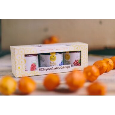Bičių produktų rinkinys popierinėje dėžutėje (3 x 200 g)