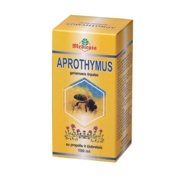 Geriamasis tirpalas su bičių pikiu ir čiobreliais APROTHYMUS, 100 ml (peršalus)
