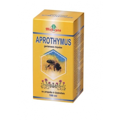 Geriamasis tirpalas su bičių pikiu ir čiobreliais APROTHYMUS, 100 ml (peršalus)
