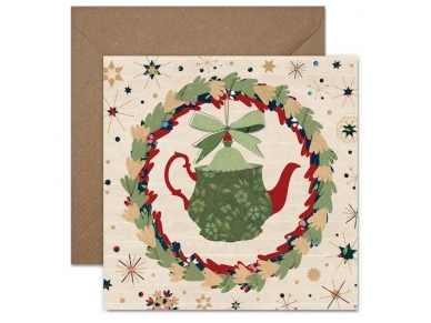 Christmas postcard "A teapot"