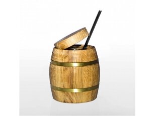 Wooden barrel with honey