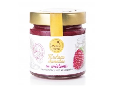 Honey with raspberries, 200 g