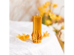 Beeswax candle "Flaming hands"